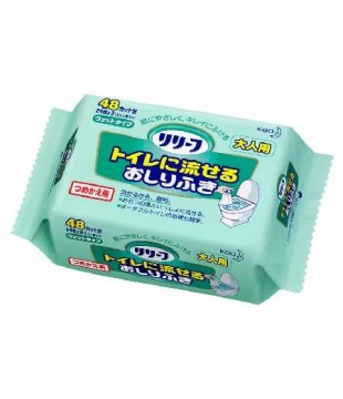 花王 Relief成人护理洁肤湿巾 厕冲型 24枚 替换装