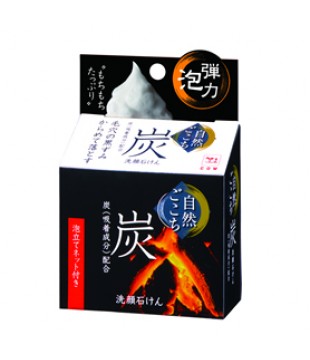 牛乳石鹸 自然炭吸着成份配合保湿洁面皂 80g