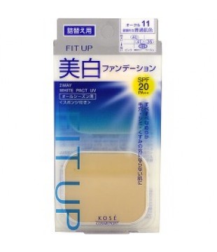 KOSE 高丝 FitUp防晒美白干湿两用粉饼 11.5g SPF20PA++ #11 嫩黄肤色 替换装