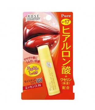 KOSE 高丝 pure玻尿酸透明质酸保湿防晒润唇膏 SPF17