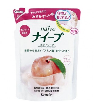 Kracie 嘉娜宝 Naive蜜桃保湿沐浴露 420ml 替换装