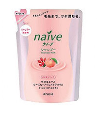 Kracie 嘉娜宝 Naive玫瑰蜜桃植物洗发水 400ml 替换装