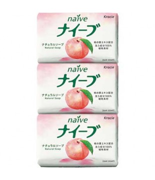 Kracie 嘉娜宝 Naive天然桃叶精华保湿香皂 90g*3 蜜桃味
