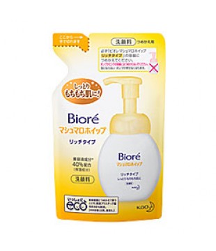 花王 Biore 碧柔洁面摩丝洗面奶内含40%美容液 130ml替换装 