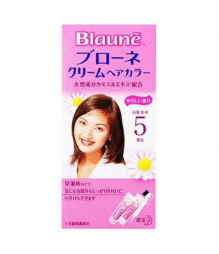 花王 Blaune倍采盈护发染发霜（白发用）5号 栗色