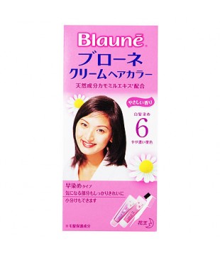 花王 Blaune倍采盈护发染发霜（白发用）6号 微浅栗色