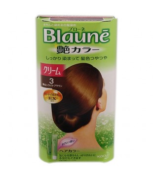 花王 Blaune艳丽色系白发专用染发膏3号 明亮浅棕色