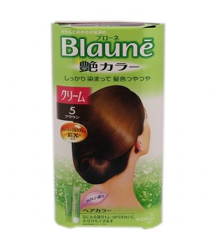花王 Blaune艳丽色系白发专用染发膏5号 棕色