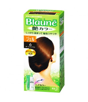 花王 Blaune艳丽色系白发专用染发啫喱6号 深棕色