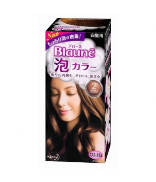花王 Blaune泡沫染发剂 女士白发专用染发膏2号 亮棕