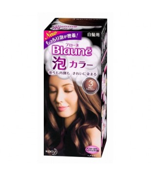 花王 Blaune泡沫染发剂 女士白发专用染发膏3号 亮棕
