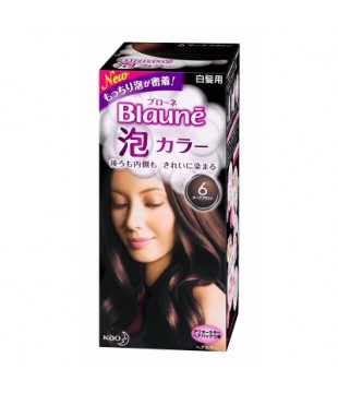 花王 Blaune泡沫染发剂 女士白发专用染发膏6号 暗棕色