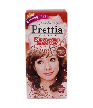 花王 Prettia黑发用泡沫染发膏 女性用 亮棕色