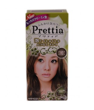 花王 Prettia黑发用泡沫染发膏 女性用 白金浅驼色