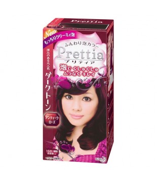 花王 Prettia黑发用泡沫染发膏 女性用 古典暗玫瑰色