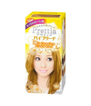 花王 Prettia黑发用泡沫染发膏 女性用 明亮黄色