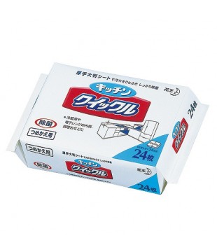 花王 厨房用去污除垢湿巾 替换装 24枚