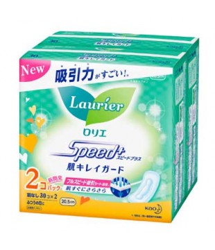 花王 Laurier乐尔雅日用卫生巾20.5cm 30枚*2包 无护翼型