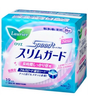 花王 Laurier乐而雅日用超薄1mm量多卫生巾25cm 19枚 护翼型