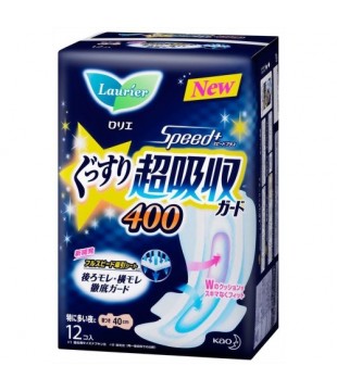 花王 Laurier乐尔雅安睡天使超吸收夜用卫生巾40cm 12枚 护翼型