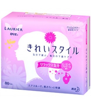 花王 Laurier乐而雅清淡花香型卫生护垫 80枚
