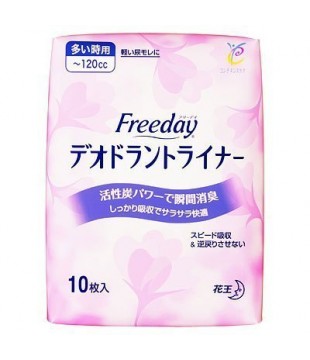 花王 Freeday瞬间吸收护垫 量多时用 10枚
