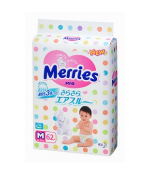 花王 Merries三倍透气纸尿裤/尿不湿 64片 M号