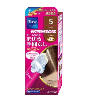 Kracie 嘉娜宝 SIMPRO无香料白发用染发剂5号 棕色 40g＋40g