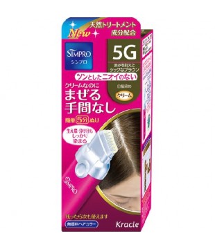 Kracie 嘉娜宝 SIMPRO无香料白发用染发剂5G号 淡红优雅棕 40g＋40g