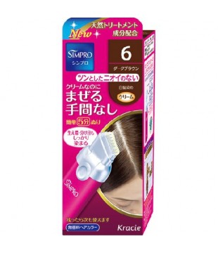 Kracie 嘉娜宝 SIMPRO无香料白发用染发剂6号 深棕 40g＋40g