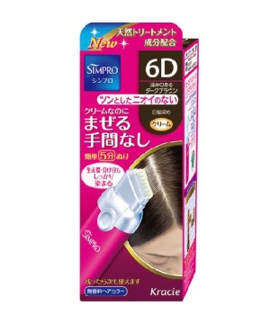 Kracie 嘉娜宝 SIMPRO无香料白发用染发剂6D号 深暗棕 40g＋40g