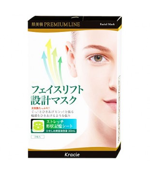 Kracie 嘉娜宝 肌美精 PREMIUMLINE提拉设计美容液面膜 3枚